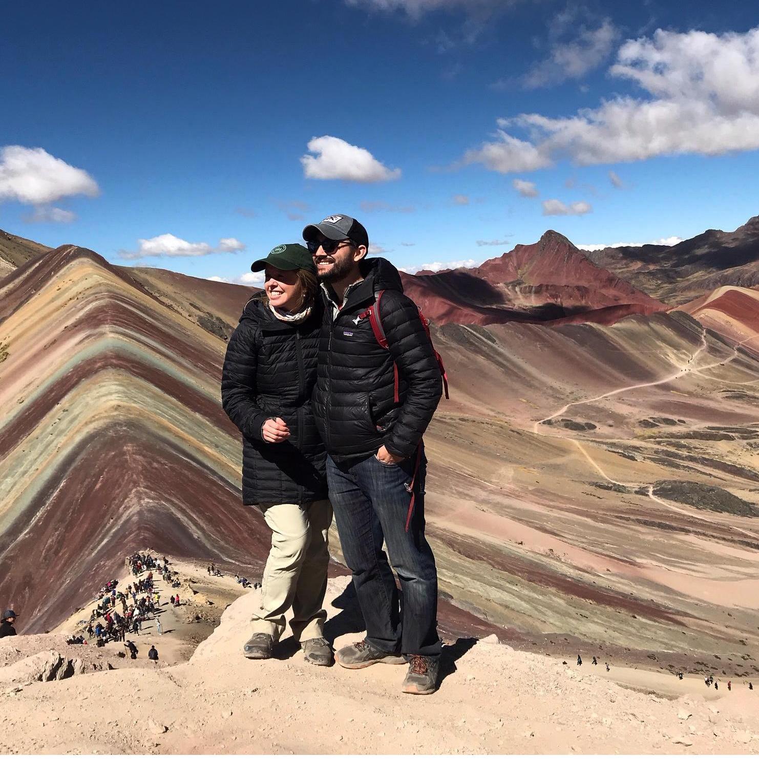 At 16,000 ft above sea level on Rainbow Mountain in Peru