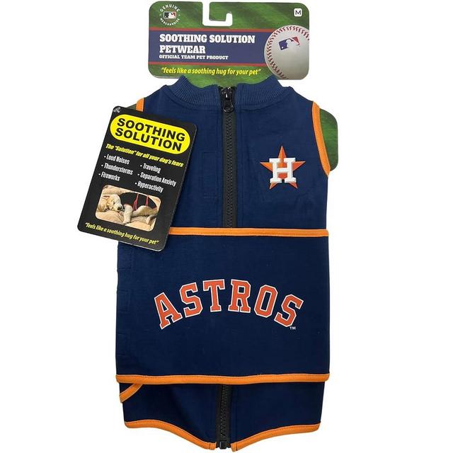 MLB Houston Astros Dog Anxiety Shirt Calming Soothing Vest, for Dogs & Cats with Anxiety, Fears, Fireworks, Loud Noises, Dark, Lonely Keeps Dogs Calm & Feeling Safe, Relaxing Jacket, Small