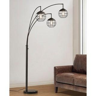 Metro 3-light Wire Shade LED Dimmable Arch Floor Lamp - Espresso Bronze