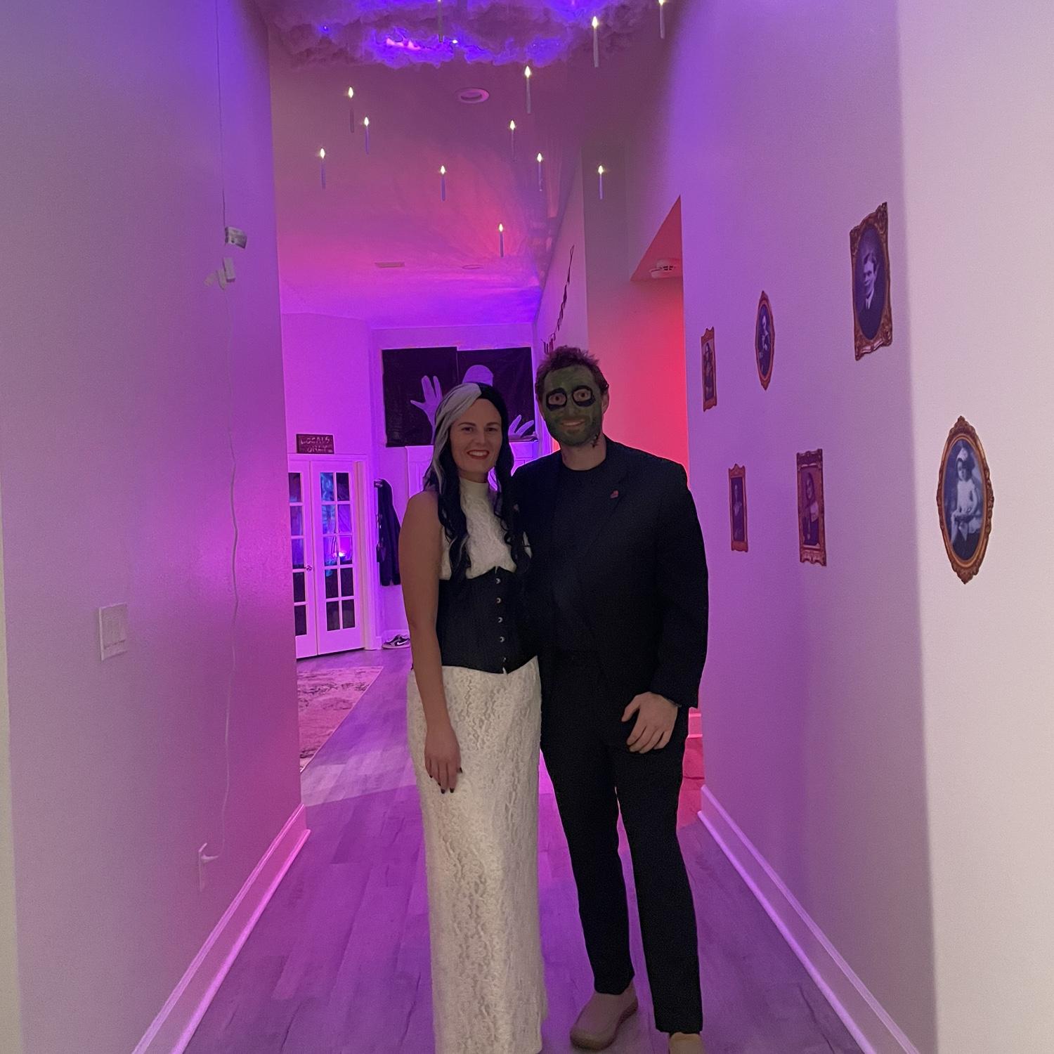 Our Halloween outfits, Frankenstein and his bride