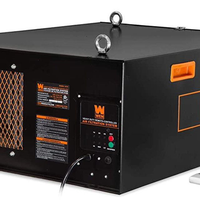 WEN 3417 3-Speed Remote-Controlled Industrial-Strength Air Filtration System (556/702/1044 CFM)
