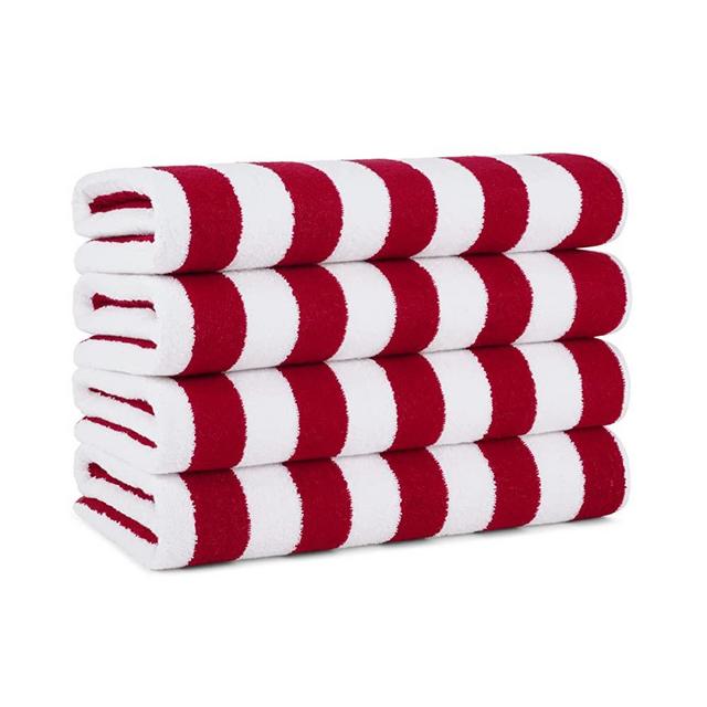 Arkwright Oversized California Beach Towels - (Pack of 4) Absorbent, Quick Drying, Ringspun Cotton Pool Towel, Perfect for Hotel, Spa Hot Tub, and Bath, 30 x 70 in, Red