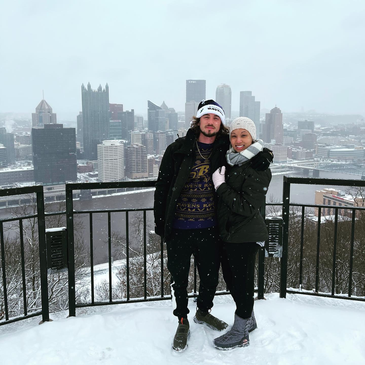 Take your girlfriend to work day in Pittsburgh since he had to work on Christmas day.