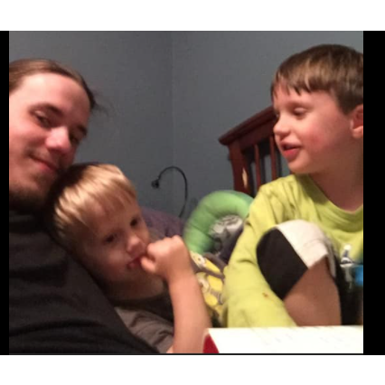Visiting with his sweet boys. So excited to combine our families!