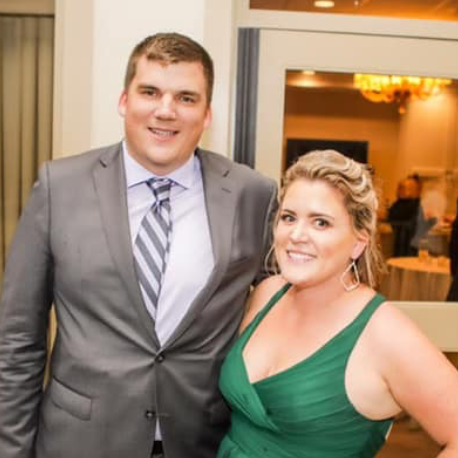 Gabe bought a new gray suit for this wedding