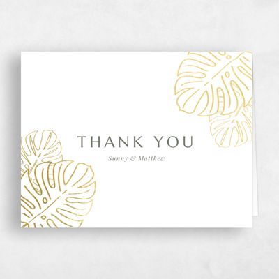 White Wedding Thank You - Morelos Landscape Foil