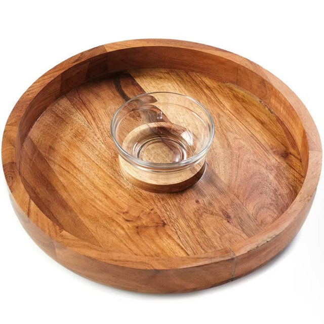 The Lakeside Collection Acacia Serving Collection - Chip and Dip Platter