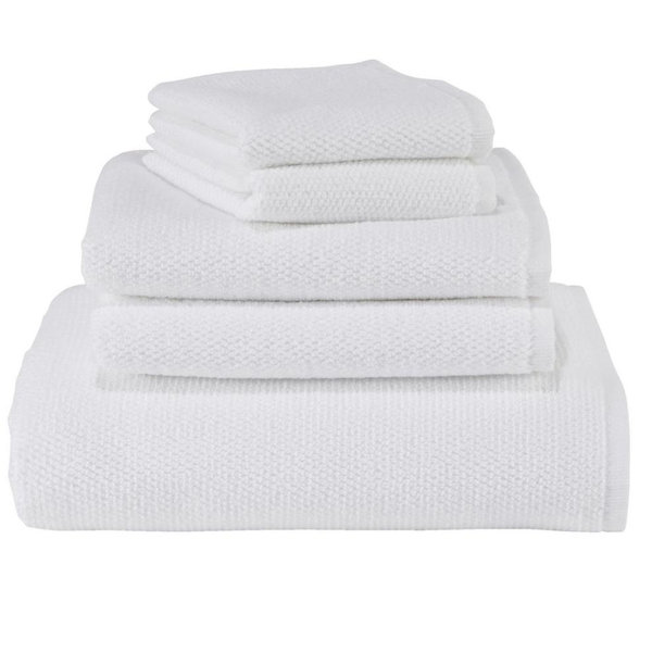 Organic Textured Cotton Towel, White