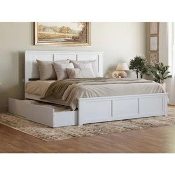 Madison Platform Bed with Matching Footboard with Storage Drawers