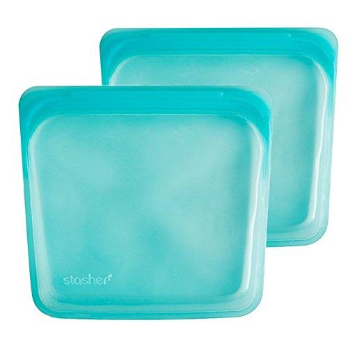 Stasher Aqua Silicone 15 Ounce Reusable Bag, Set of 2