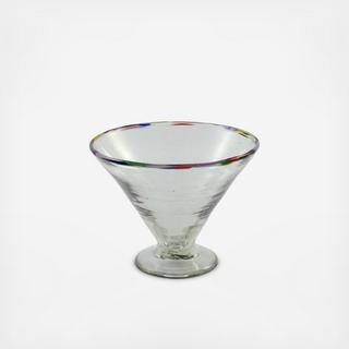 Multi-Colored Rimmed Margarita Glass, Set of 4