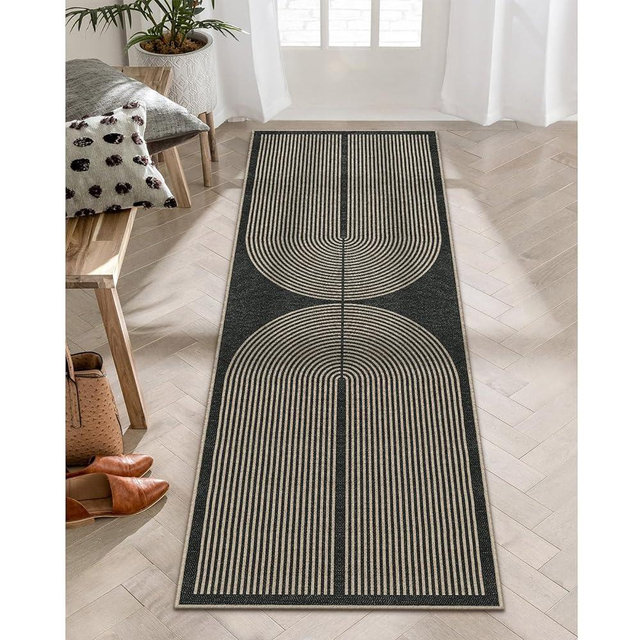 Lahome Modern Rainbow Hallway Runner Rug, 2x6 Easy Jute Rugs for Entryway Kitchen Farmhouse Indoor Outdoor Runner Rug, Washable Runner Rug Non Slip Runner for Porch Bedroom Laundry