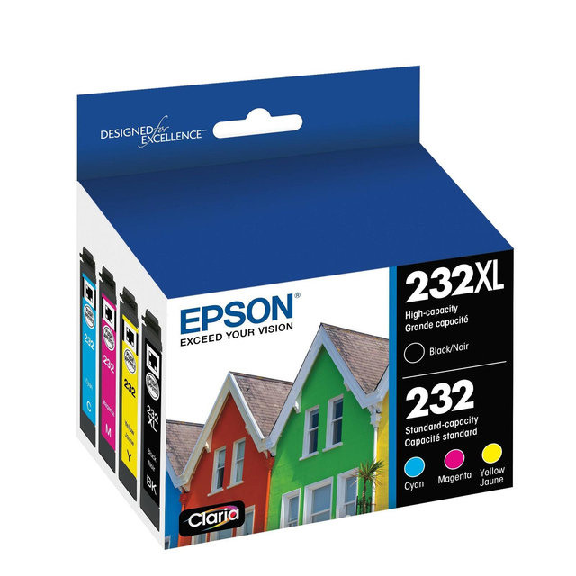 Epson 232XL Black 232 C/M/Y 4pk Ink Cartridges - Black Cyan Magenta Yellow