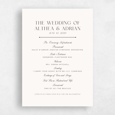 Beige Wedding Program - Conrad