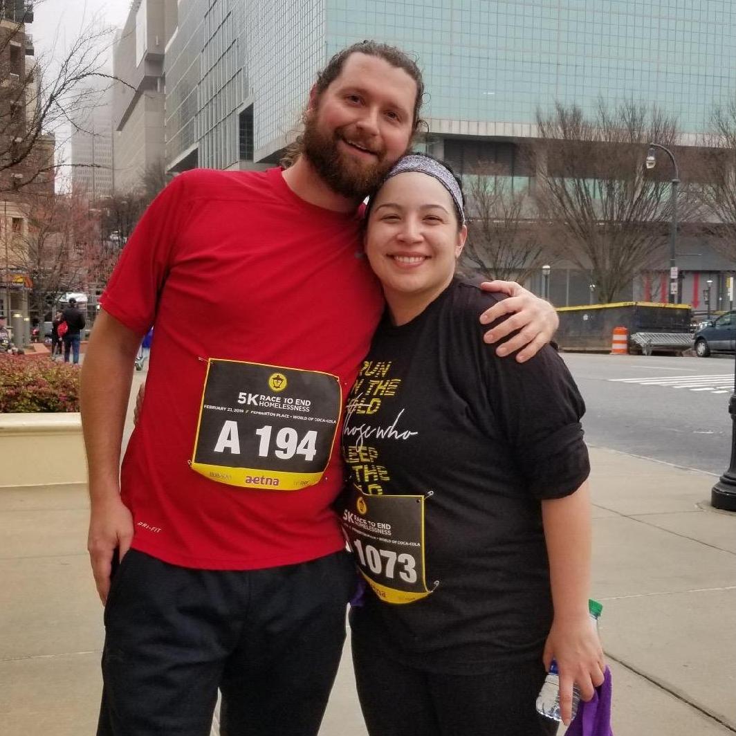 Atlanta Mission 5K. Victoria's first 5k, Jacob's one of many!