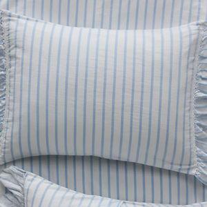 Organic Cotton Spa Sateen Ruffled Shams, Set of 2
