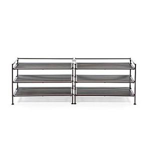 Seville Classics 3-Tier Resin Slatted Shoe Rack (Set of 2)