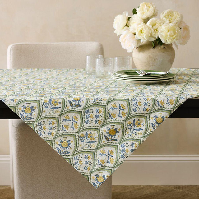 Finley Cotton/Linen Table Throw, 50x50"- Multi