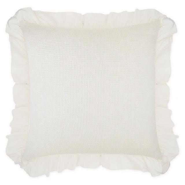 Wamsutta® Vintage Blythe Jacquard Ogee Waffle Textured European Pillow Sham in White