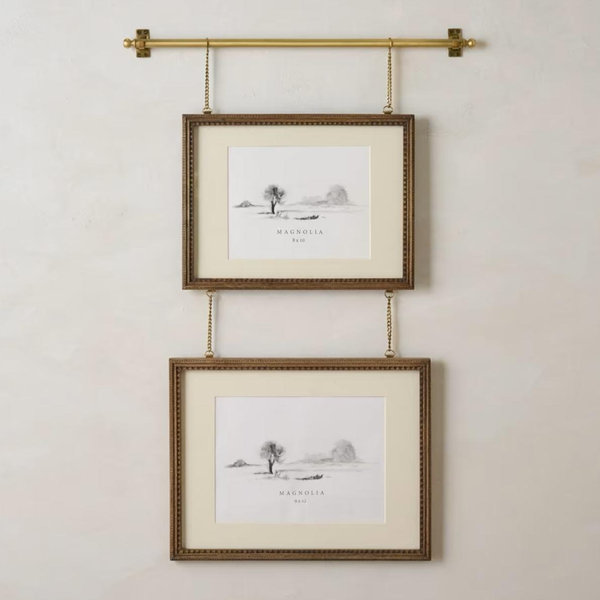 Colleen Brass Rail Picture Frame Double