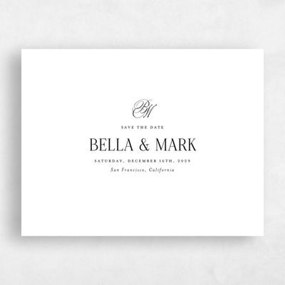 White Typography Wedding Save the Date - Kennedy Landscape