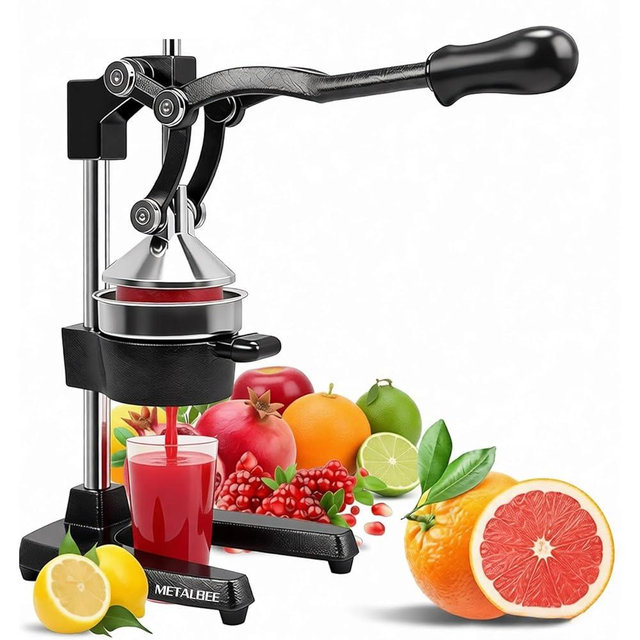 Cast Iron Juicer, Cast Iron Juicer Hand Press Heavy Duty for Squeeze Fresher Juice from Oranges, Lemons, Pomegranates, Effortless, Stable, Easy Clean for Home, Bar, Commercial Use