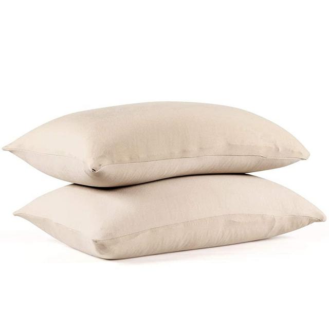 COSMOPLUS Pillowcase Queen Size,Set of 2 Pillow Cases,Premium Brushed Jersey Knit,Ultra Soft,Taupe