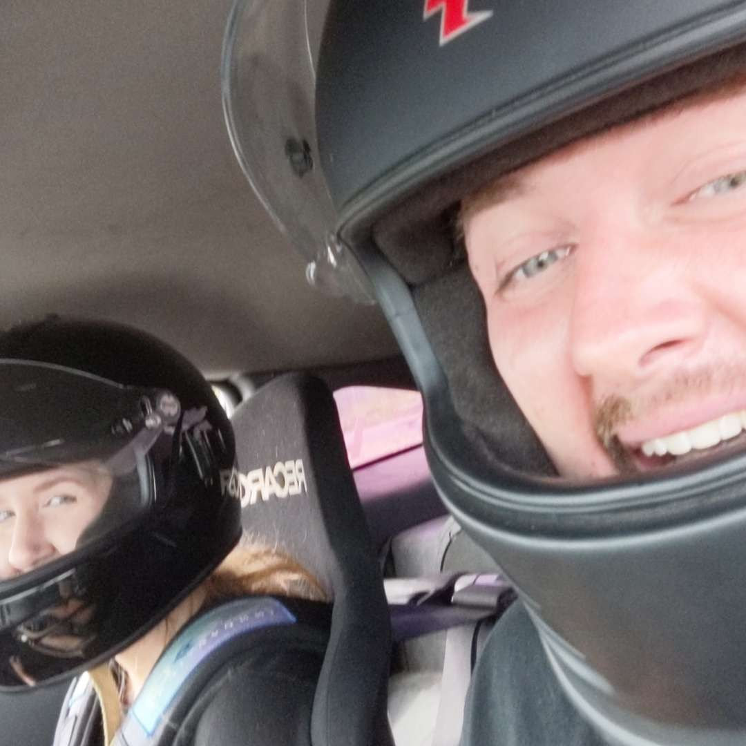 This was Kristen's first time doing any drifting. Eric tricked her into it because she was scared.