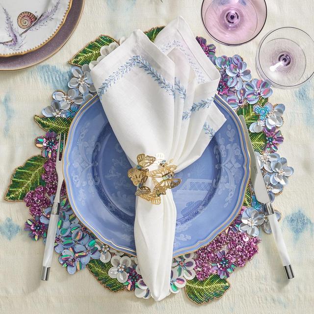 Pearl Napkin Ring in Ivory & Gold, Set of 4