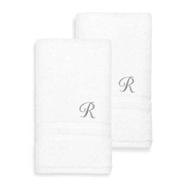 Linum Home Textiles Turkish Cotton Personalized 2 Piece Denzi Hand Towel Set, 30" x 16"