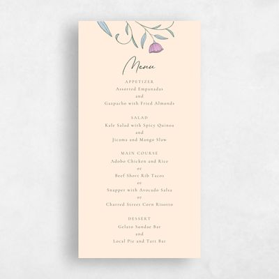 Buttercream, Purple Wedding Menu - Sinfonia