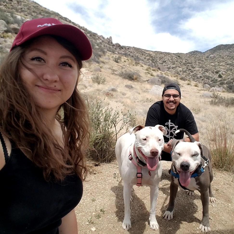 Hiking with the dogos!