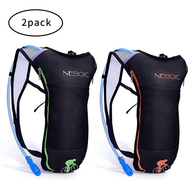 Neboic 2Pack Hydration Backpack Pack with 2L Hydration Bladder - Lightweight Water Backpack Keeps Water Cool up to 4 Hours with Big Storage for Kids Women Men Hiking Cycling Camping Music Festival