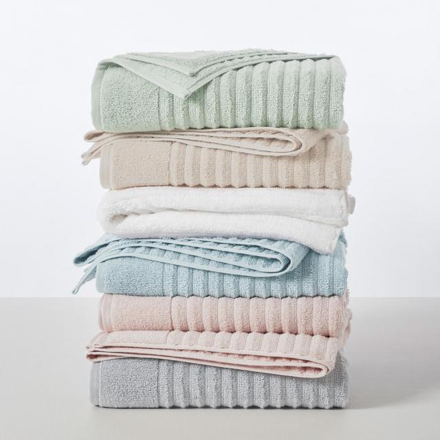 Zero-Twist, 100% Combed Cotton Ribbed Bath Towel Set