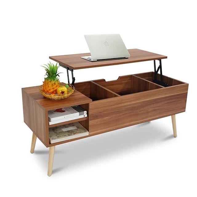 Lift Top Coffee Table with Hidden Compartment and Adjustable Storage Shelf, Mid Century Coffee Table for Living Room, Rustic Coffee Table Large Modern Wooden Table (Rosewood)