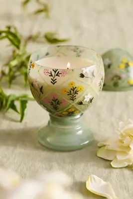 Painted Floral Egg Candle
