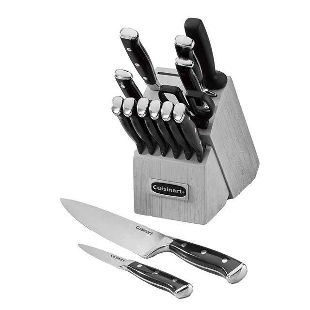 Cuisinart C77BTR-15P Classic Forged Triple Rivet, 15 Piece Set, Black/Grey