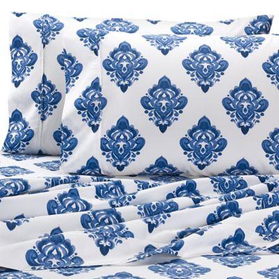 Wamsutta® Medallion Printed 625-Thread-Count PimaCott® King Pillowcase in Navy (Set of 2)
