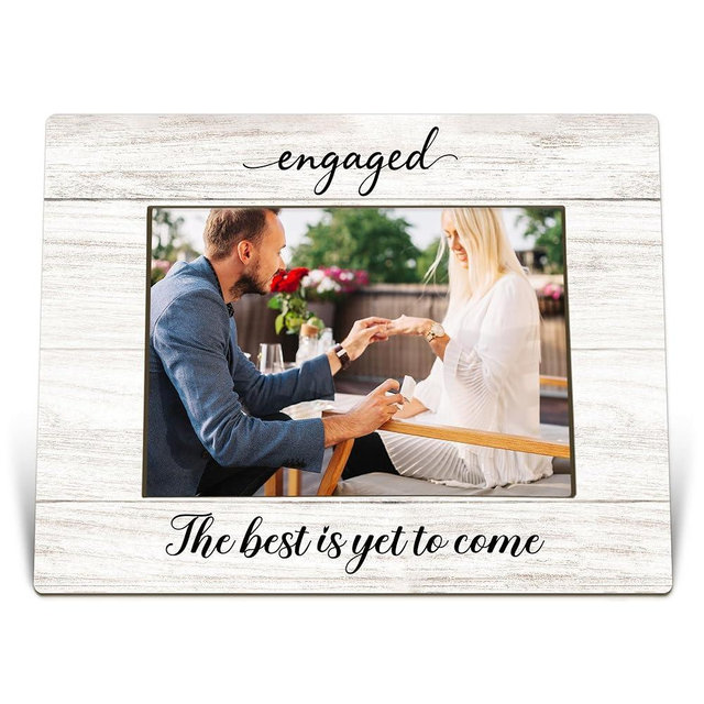 cvjutf Engagement Picture Photo Frames, Engagement Engaged Gifts for Couples Newly Engaged Women, Newlywed Married Couple Gift, Couples Picture Frame, The Best is Yet to Come Photo Frames for 4x6Photo