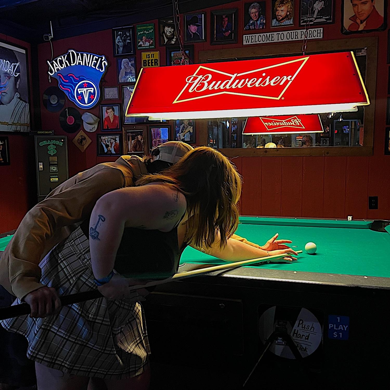 Mandeep teaching me how to play pool in a Nashville dive bar (I still suck at pool..) 07.24.2025