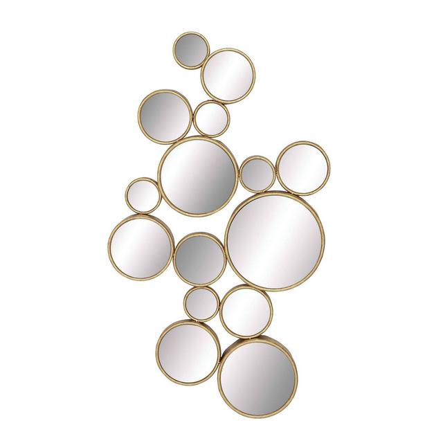 22" x 40" Large Metal Contemporary Circles Wall Mirror Gold - CosmoLiving by Cosmopolitan
