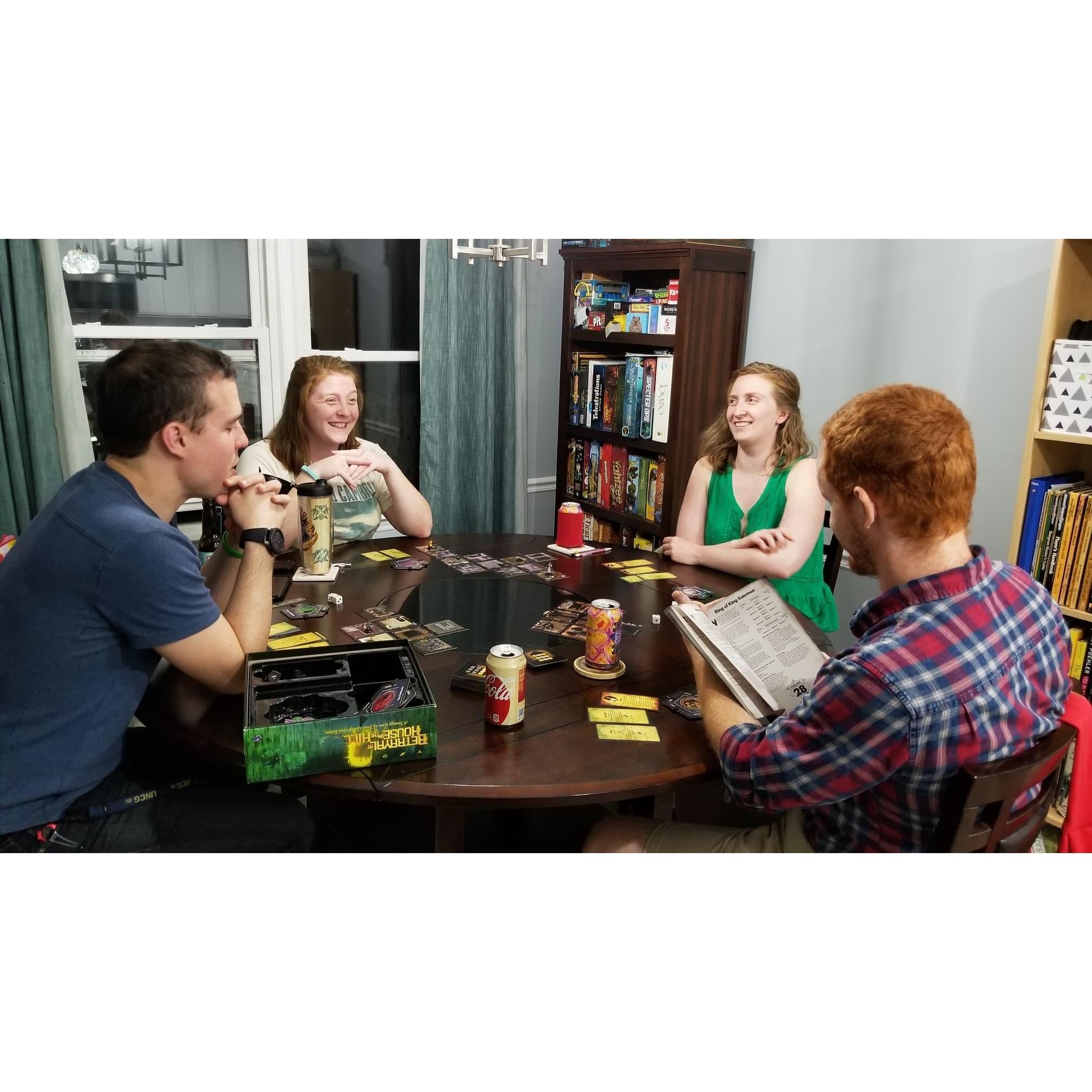 One of our absolute favorite things to do together is playing board games with each other and our friends. It is not uncommon for us to get a new game and host an impromptu game night.
