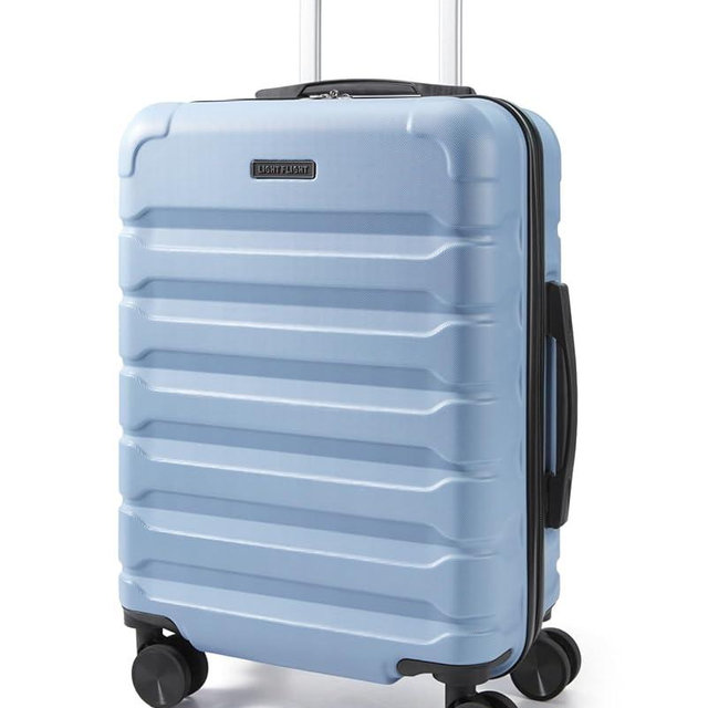 LIGHT FLIGHT Carry On Luggage 22x14x9 Airline Approved, Expandable Carry On Suitcases with Wheels, Lightweight Luggage, Durable Hard Shell 20 Inch Rolling Suit Case for Men Women Travel,Light Blue