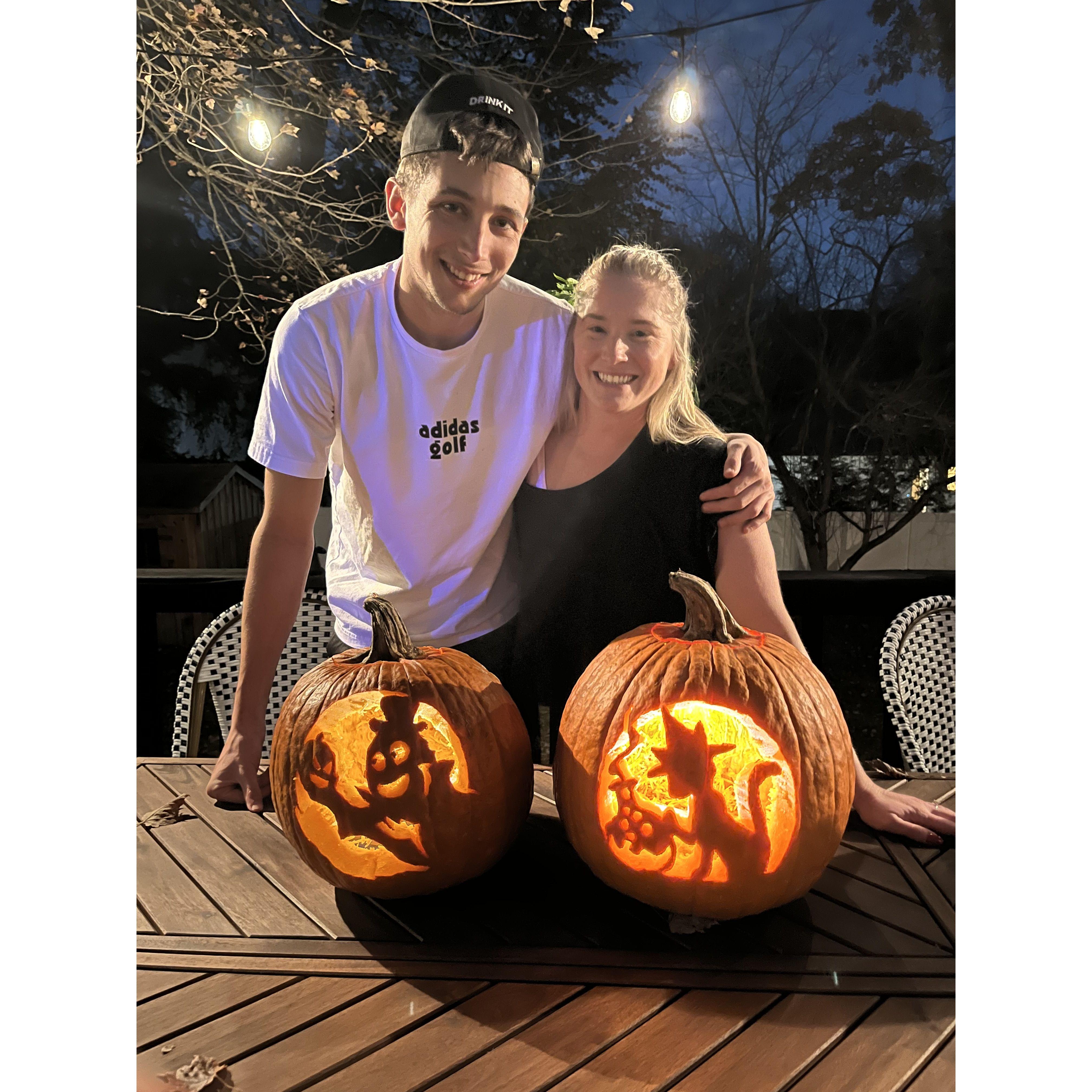 We're both pretty talented pumpkin carvers