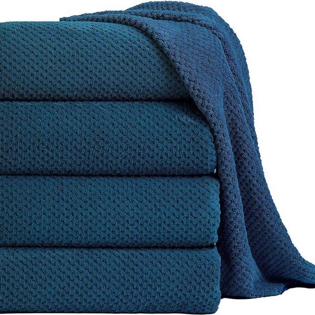 Extra Large Bath Towel Sheet Set 35x70 Inches, Oversized Bath Towels Set,Jumbo Large Microfiber - Quick Dry,Lightweight,Super Soft,Highly Absorbent Towel Set for Bathroom,Hotel,SPA,Pack of 4(Navy)