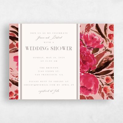 Dusty Peach, Orange Wedding Wedding Shower Invitation - Waverly Landscape