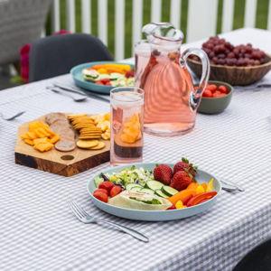 10 Inch Reusable Hard Plastic Outdoor Dinner Plates Set of 8 - Seascape