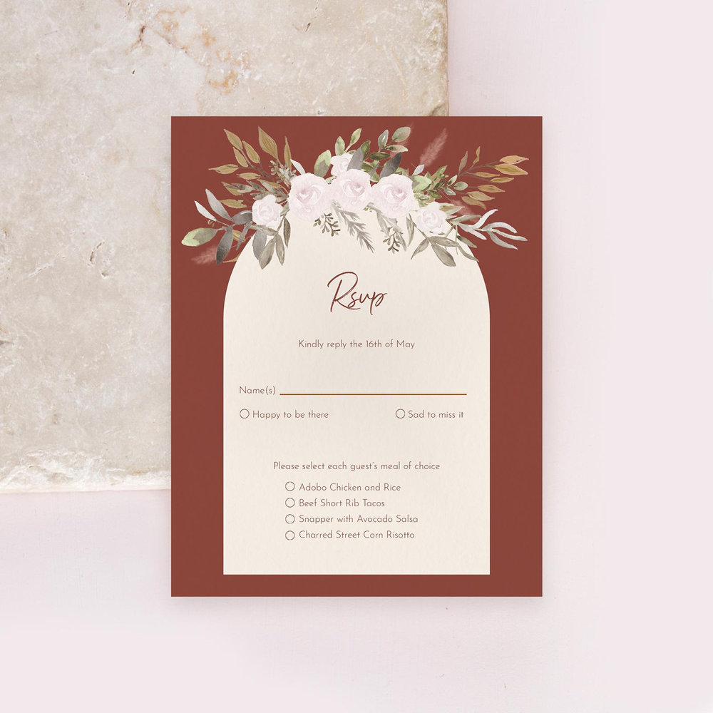 Adeleida Classic | Deep Rust | Zola Wedding Invitations