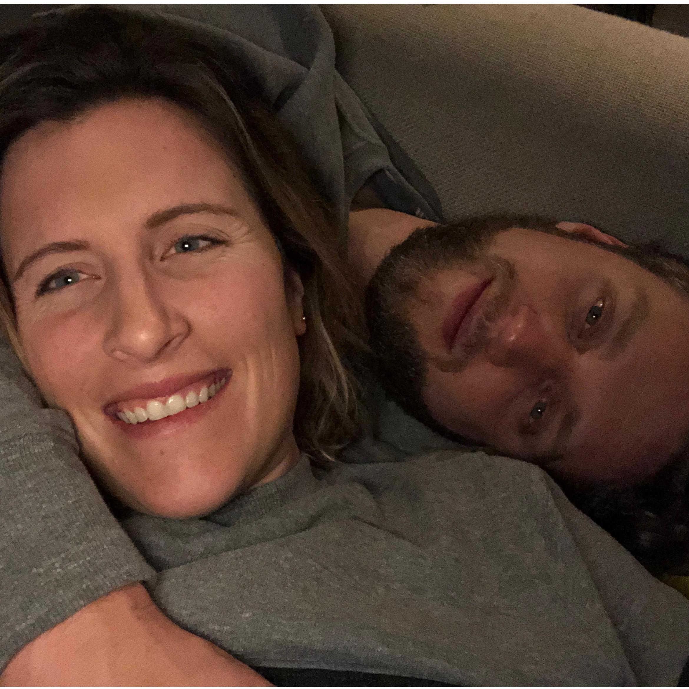 Doing what we do best. Laying on the couch watching TV...probably Great British Baking Show.