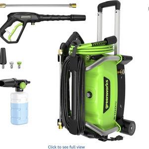 Greenworks 2100 PSI (SGS Certified) 1.2 GPM 13Amp Compact Electric Pressure Washer Telescoping Handle Power Washer for Cars, Driveways, Patios, Patio Furniture & Around Pools